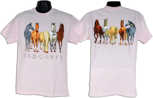 T-Shirt Virginia Horses 2-Side PINK