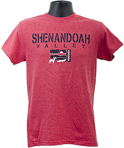 T-Shirt Shenandoah Valley Stencil RED HEATHER