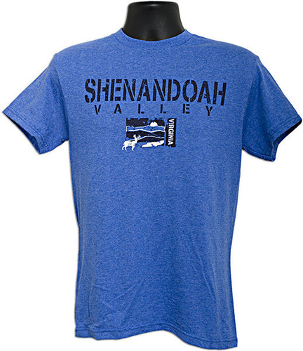 T-Shirt Shenandoah Valley Stencil ROYAL HEATHER
