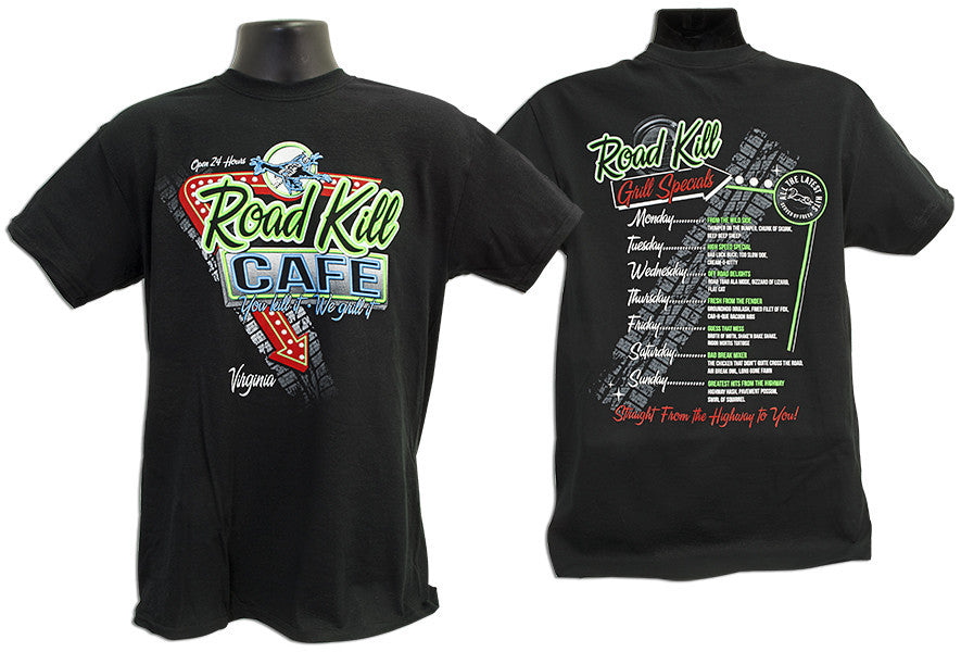 T-Shirt Road Kill Cafe VIRGINIA Black