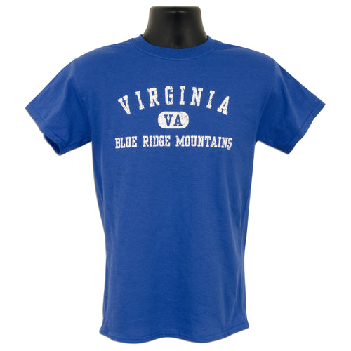TSVA33R T-Shirt Virginia Blue Ridge Mountains Distressed ROYAL