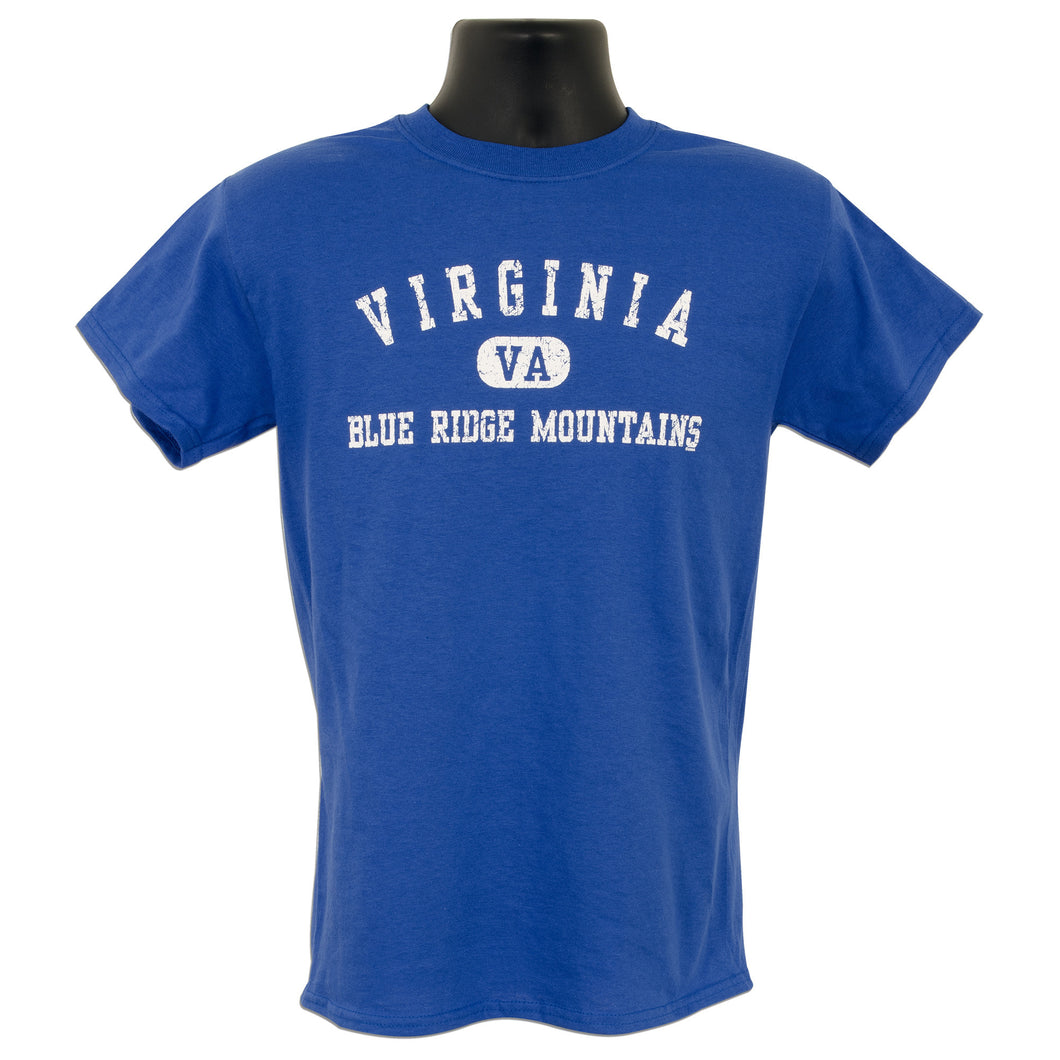 TSVA33R T-Shirt Virginia Blue Ridge Mountains Distressed ROYAL