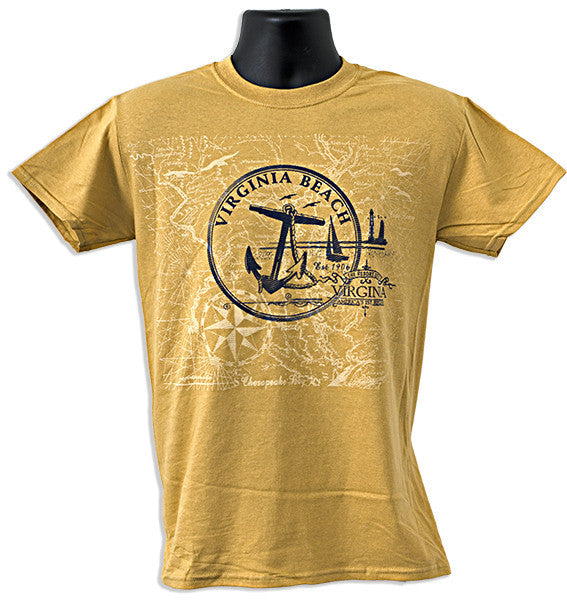 T-Shirt VA Beach Anchor OLD GOLD