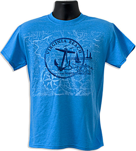 T-Shirt VA Beach Anchor HEATHER SAPPHIRE