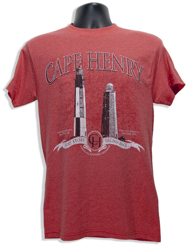 T-Shirt Cape Henry Lights RED HEATHER