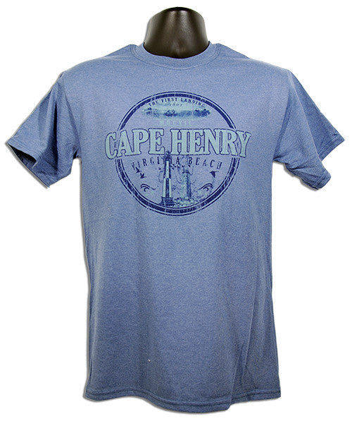 T-Shirt VA Beach Cape Henry Circle Indigo Heather