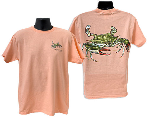 T-Shirt VA Beach 2-Sided Blue Crab NEON ORANGE