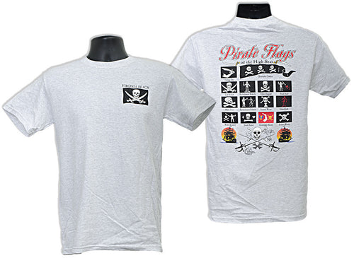 T-Shirt Virginia Beach Pirate Flags ASH