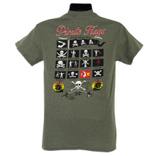 TSVB11M T-Shirt Virginia Beach Pirate Flags MILITARY HEATHER