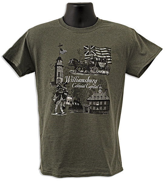 T-Shirt Williamsburg Scroll Military Heather
