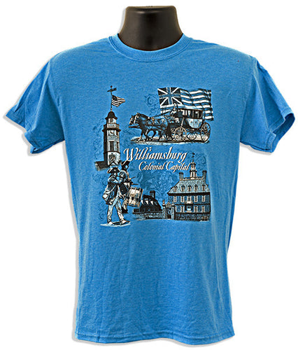 T-Shirt Williamsburg Scroll Sapphire Heather