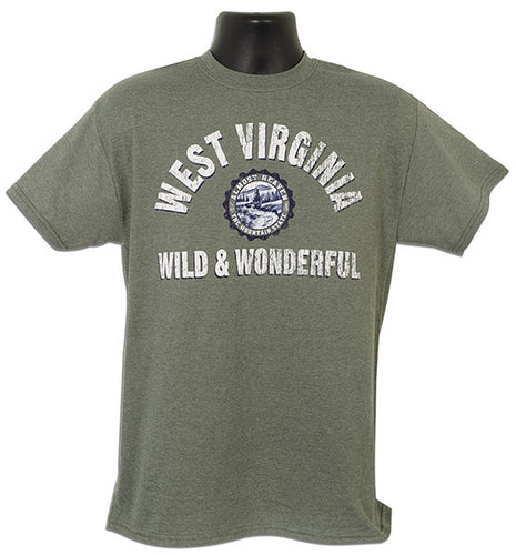 T-Shirt West Virginia Collegiate MILITARY HEATHER