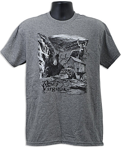 T-Shirt West Virginia Nature Scene GRAPHITE HEATHER