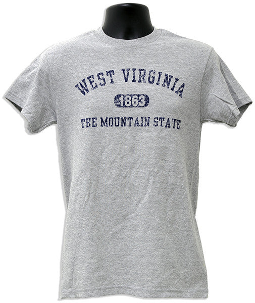 T-Shirt West VA Distressed SPORT GREY