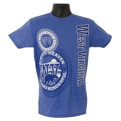WEST VIRGINIA T-SHIRT ROYAL HEATHER