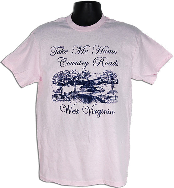 T-Shirt West Virginia Country Roads PINK