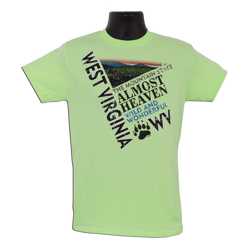 TSWV07M T-Shirt West Virginia Diagonal MINT