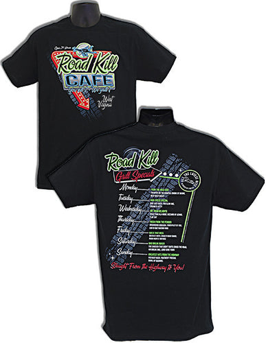 T-Shirt Road Kill Cafe WEST VIRGINIA BLACK
