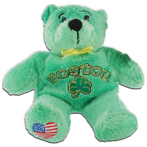 Plush Bear Beanie Boston Clover Green Souvenir