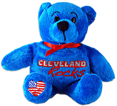 Plush Bear Beanie Cleveland Symbols Blue Souvenir