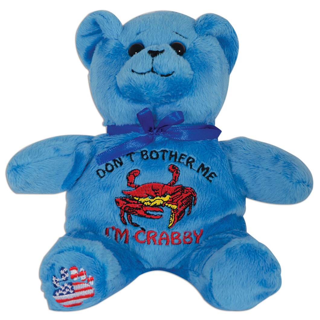 Plush Bear Beanie I'm Crabby BLUE Souvenir