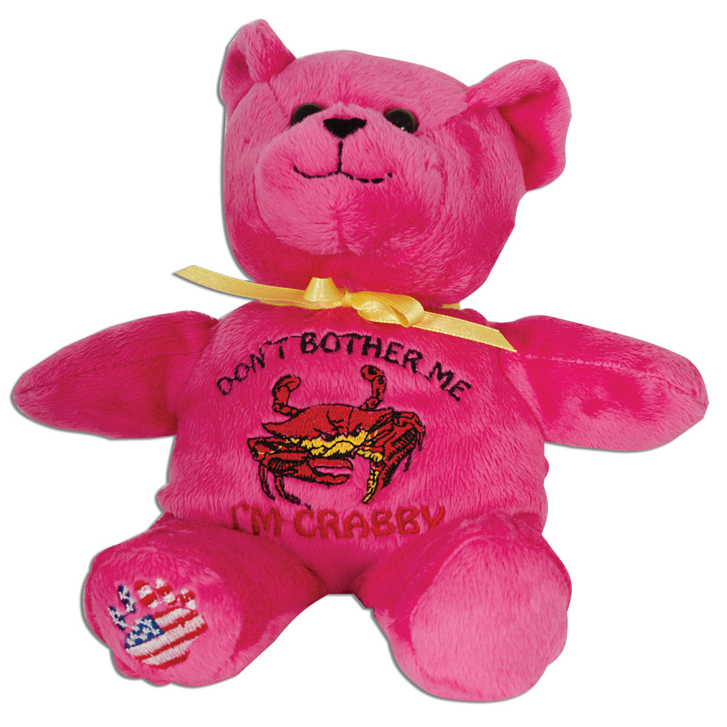 Plush Bear Beanie I'm Crabby PINK Souvenir