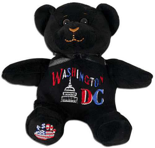 Plush Bear Beanie Washington DC Capitol BLACK Souvenir