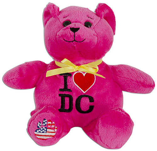 Plush Bear Beanie Washington DC Symbols PINK Souvenir