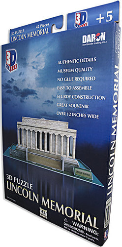 3D Puzzle Lincoln Memorial 42pc. Souvenir