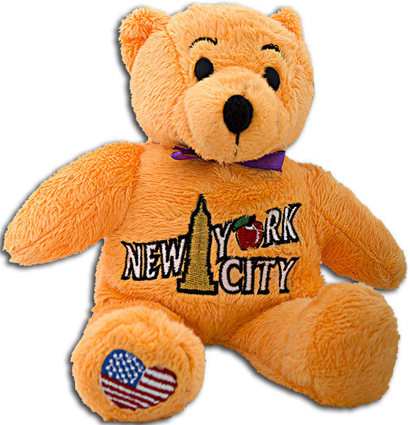 Plush Bear Beanie New York City ORANGE Souvenir