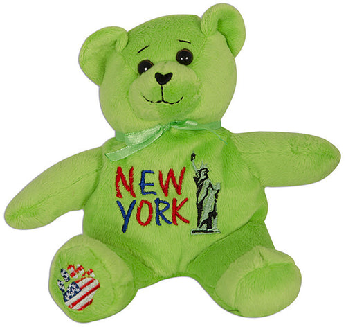 Plush Bear Beanie New York GREEN Souvenir