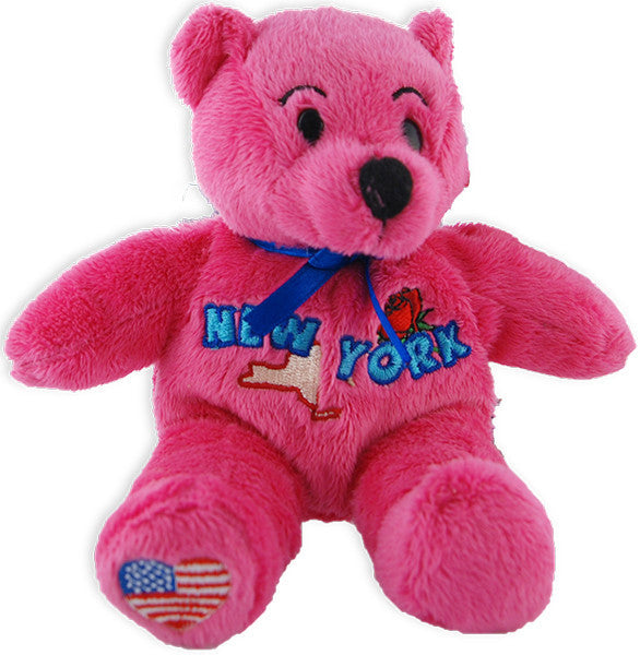 Plush Bear Beanie New York PINK Souvenir