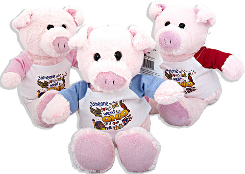 Plush Pig Ohio with TShirt 3 color mix Souvenir