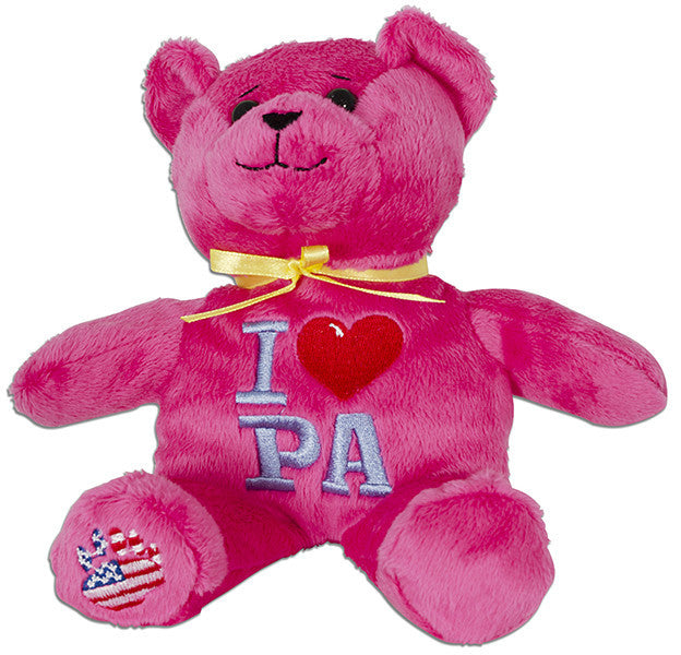 Plush Bear Beanie I Heart PA PINK Souvenir