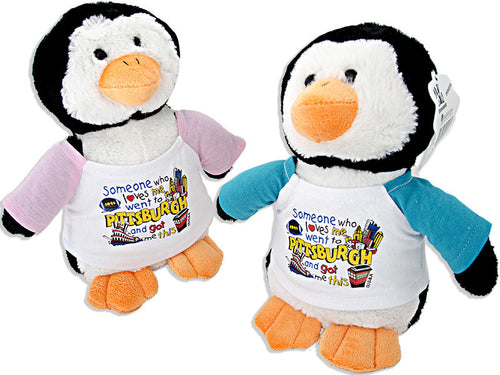 Plush Penguin Pittsburgh with T Pink Teal Mix Souvenir
