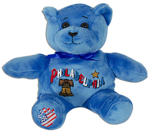Plush Bear Beanie Philadelphia Light BLUE Souvenir