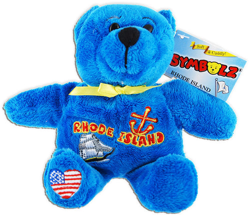 Plush Bear Beanie Rhode Island BLUE Souvenir