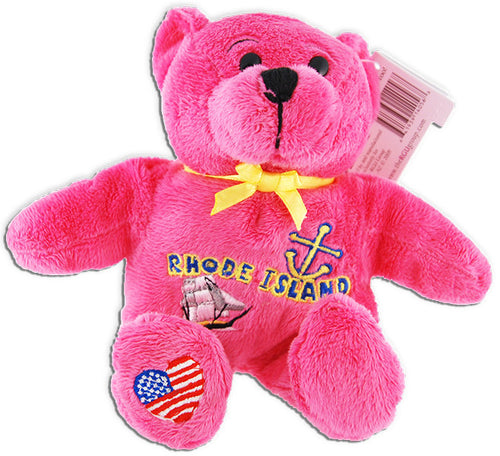 Plush Bear Beanie Rhode Island PINK Souvenir