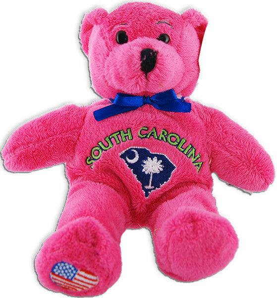 Plush Bear Beanie South Carolina Symbols Pink Souvenir