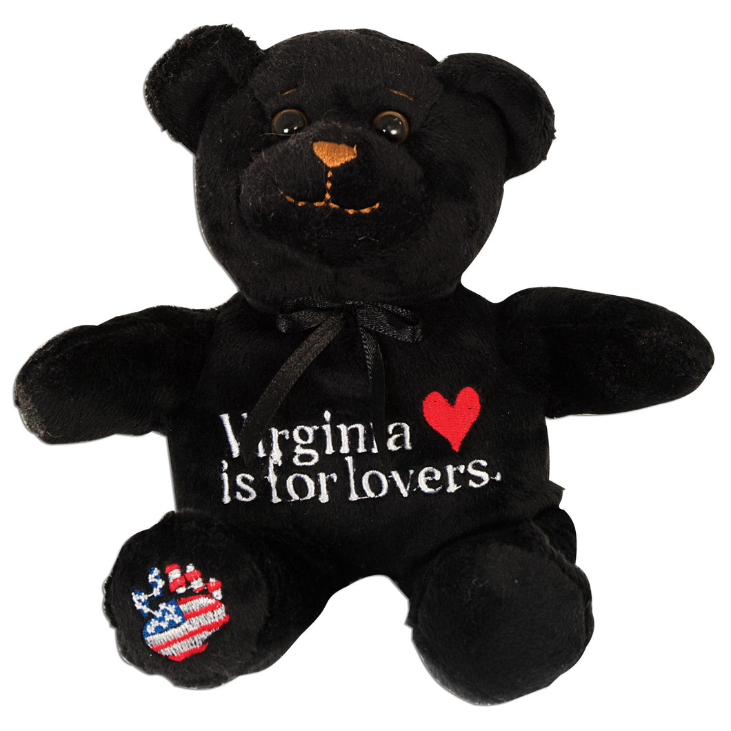 Plush Bear Virginia is for Lovers BLACK Souvenir