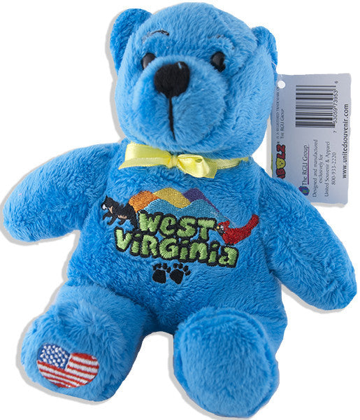 Plush Bear Beanie West Virginia BLUE Souvenir