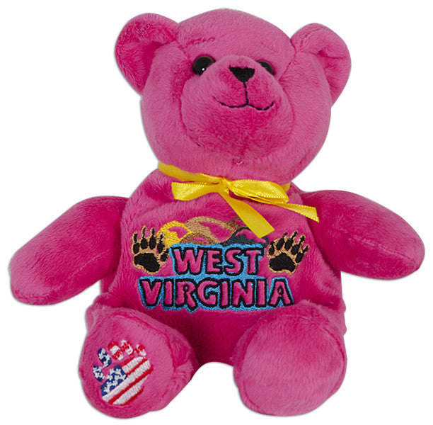 Plush Bear Beanie West Virginia PINK Souvenir