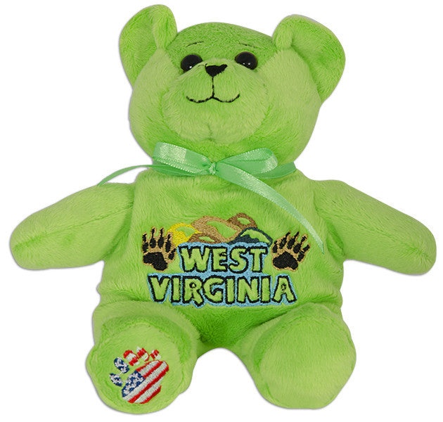Plush Bear Beanie West Virginia GREEN Souvenir