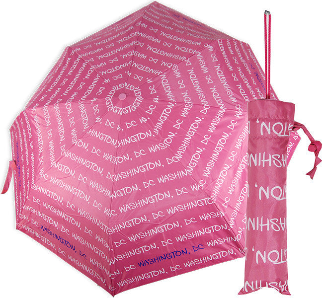 Umbrella Washington DC Fushia wtih White Souvenir