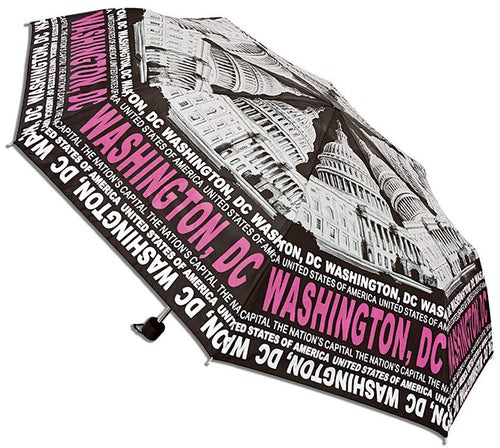 Umbrella Washington DC Skyline Pink White Black Souvenir