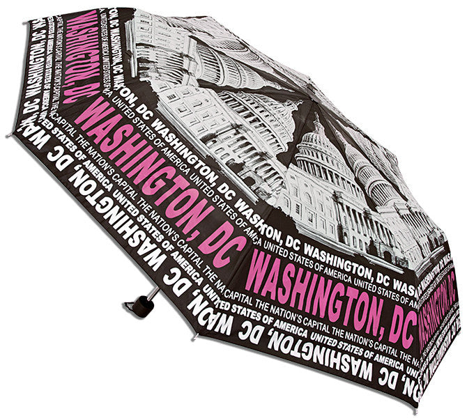 Umbrella Washington DC Skyline Pink White Black Souvenir
