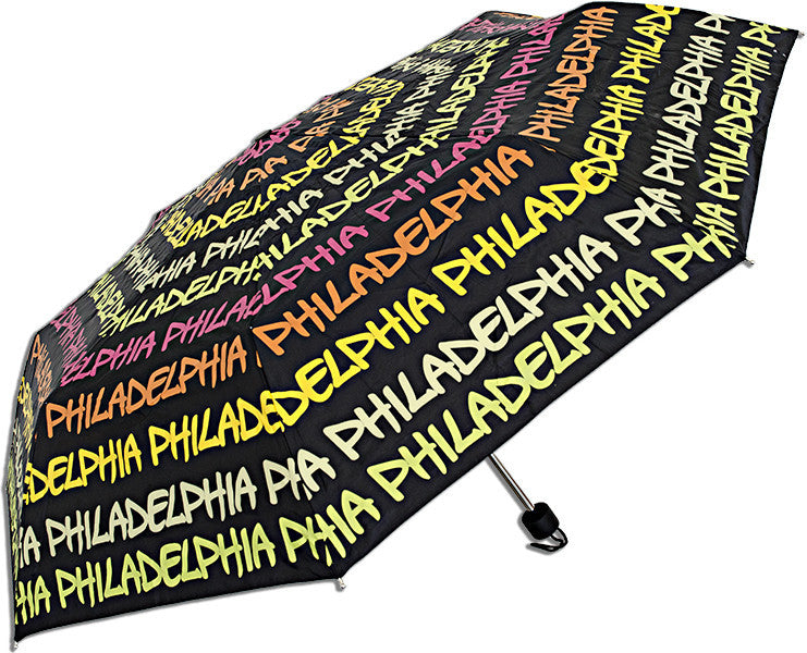Umbrella Philadelphia Black Rainbow Souvenir