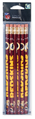 Pencils 6 Pack Washington Redskins