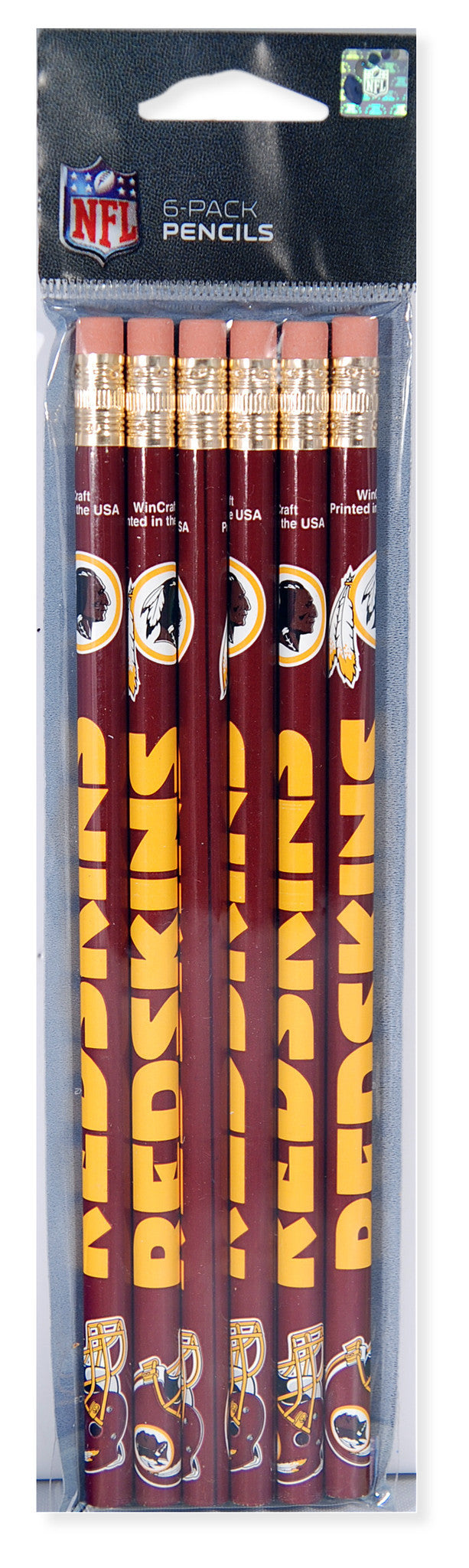 Pencils 6 Pack Washington Redskins