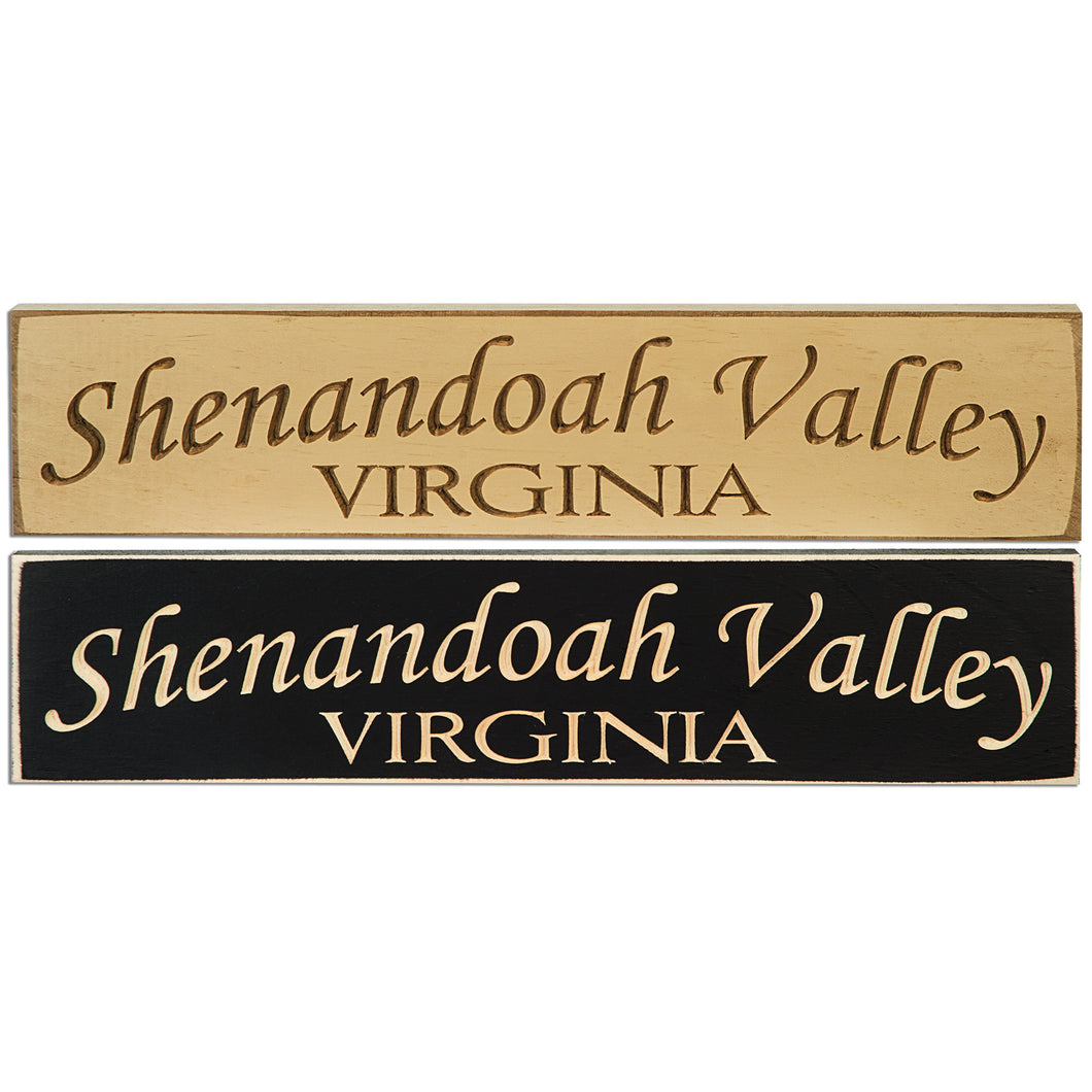 Wood Sign Carved Shenandoah Valley Virginia Souvenir